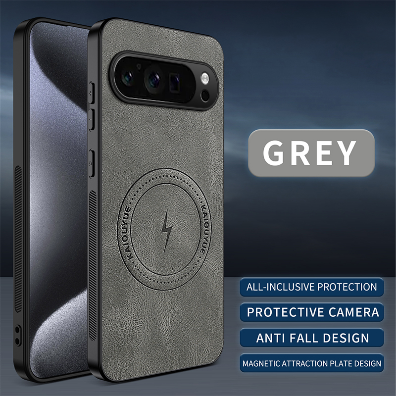 Google Pixel 8A - Étui en cuir magnétique de luxe